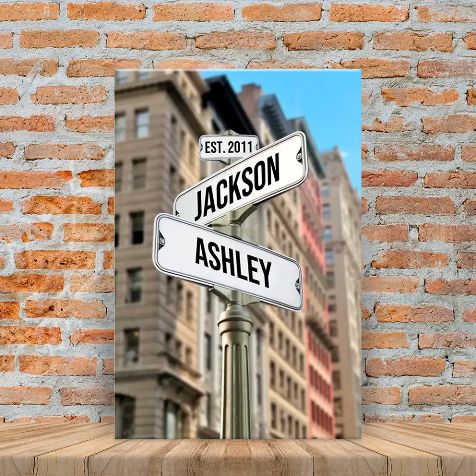 Custom Intersection With Names Canvas For Couples