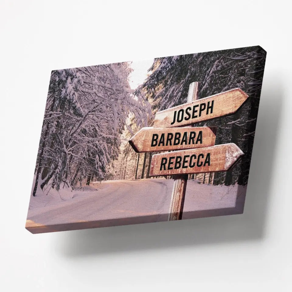 Warm Sunset At Winter Multi-Names Canvas
